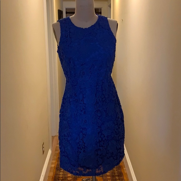 J Crew Bright Blue Petite Dress - Picture 1 of 7